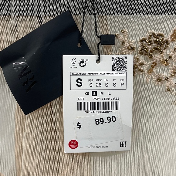 ZARA LIMITED EDITION LINGERIE COLLECTION SHEER EMBELLISED BORDUURSELS TOP BLOUSE - Picture 10 of 16